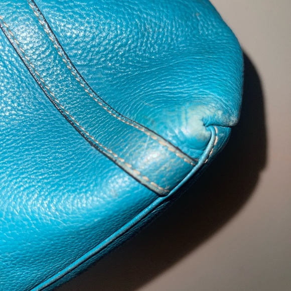 Tignanello Blue Leather Hobo Bag. EUC - Picture 3 of 5